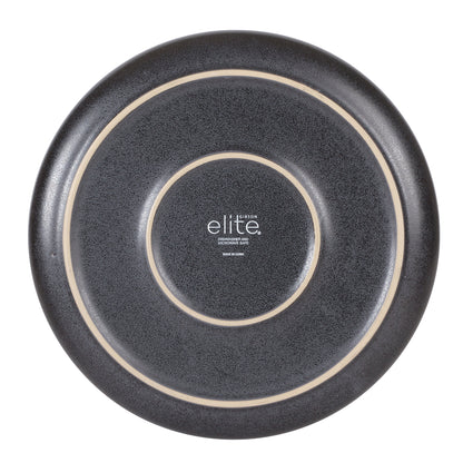 Gibson Elite Abbey Circle 12 Piece (Service for 4) Plates and Bowls Reactive Matte Glaze Dishes Stoneware Ceramic Dinnerware Set