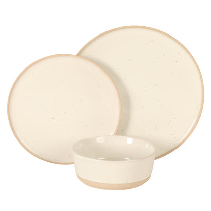 Gibson Elite Humphrey Lane 12 Piece (Service for 4) Plates and Bowls Reactive Glaze Dishes Stoneware Ceramic Dinnerware Set
