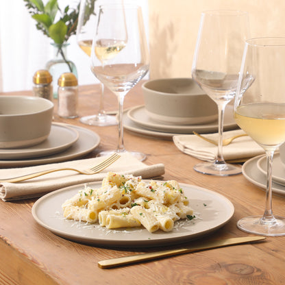 Gibson Elite Humphrey Lane 12 Piece (Service for 4) Plates and Bowls Reactive Glaze Dishes Stoneware Ceramic Dinnerware Set