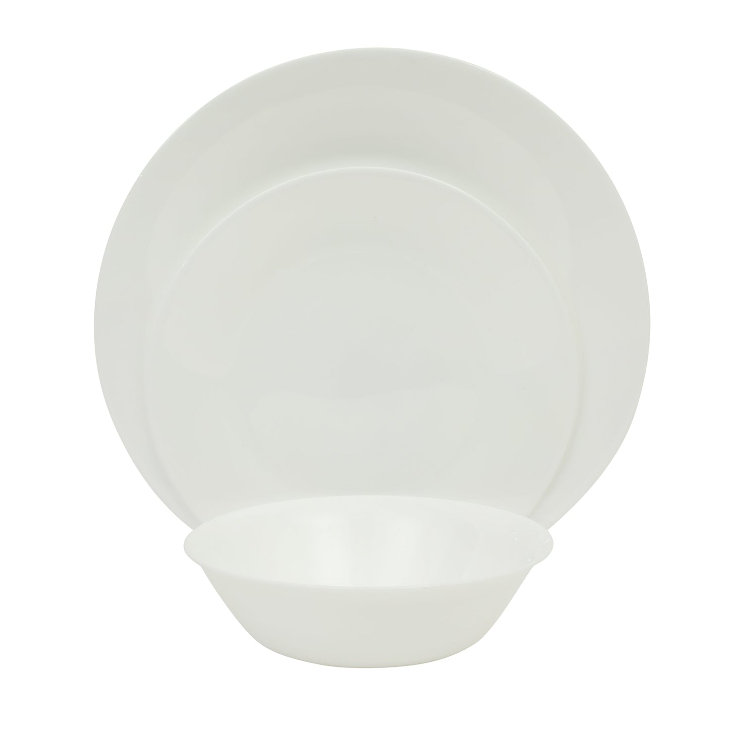 Gibson Home Vanilla Hills 12-Piece Opal Glass Dinnerware Set, Service for 4 – Includes 10" Dinner Plates, 8.5" Salad Plates & Bowls – Microwave Safe, Dishwasher Safe, Chip Resistant – White, Round