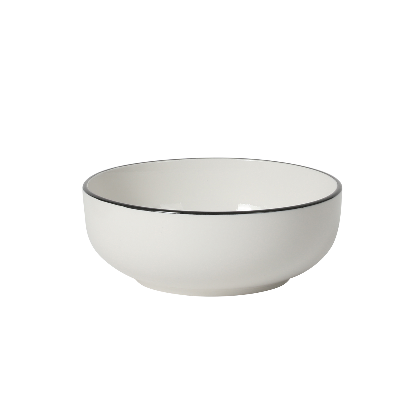 Gibson Home Havenstone 12-Piece Porcelain Dinnerware Set – Dinner Plates, Salad Plates & Bowls, Classic White With Black Rim Everyday Dish Set for Home, Kitchen, Microwave & Dishwasher Safe
