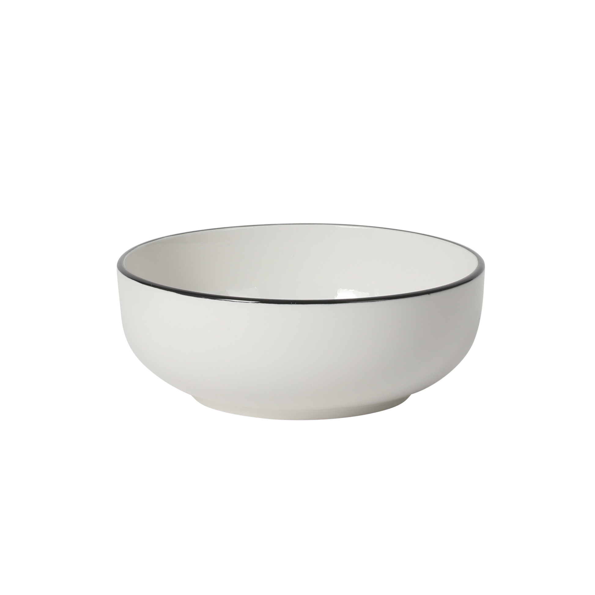 Gibson Home Havenstone 12-Piece Porcelain Dinnerware Set – Dinner Plates, Salad Plates & Bowls, Classic White With Black Rim Everyday Dish Set for Home, Kitchen, Microwave & Dishwasher Safe