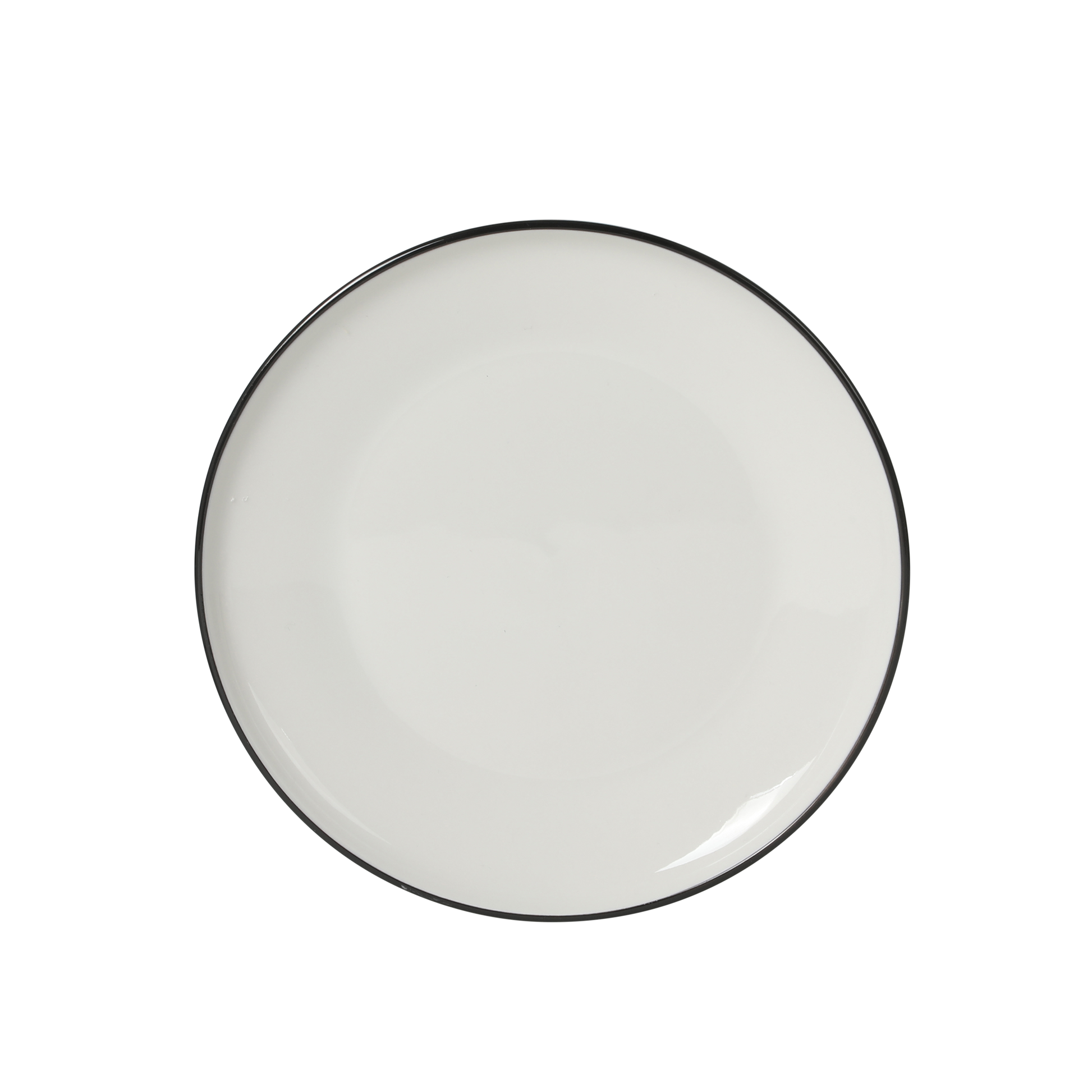 Gibson Home Havenstone 12-Piece Porcelain Dinnerware Set – Dinner Plates, Salad Plates & Bowls, Classic White With Black Rim Everyday Dish Set for Home, Kitchen, Microwave & Dishwasher Safe