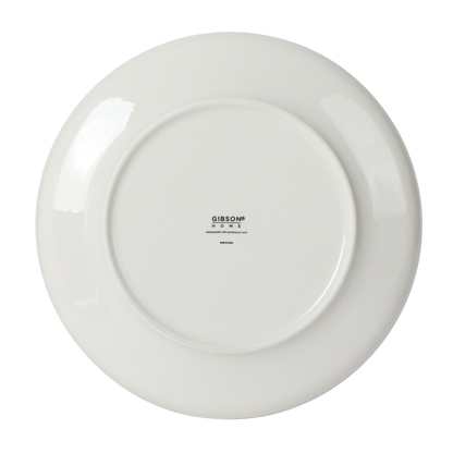 Gibson Home Havenstone 12-Piece Porcelain Dinnerware Set – Dinner Plates, Salad Plates & Bowls, Classic White With Black Rim Everyday Dish Set for Home, Kitchen, Microwave & Dishwasher Safe