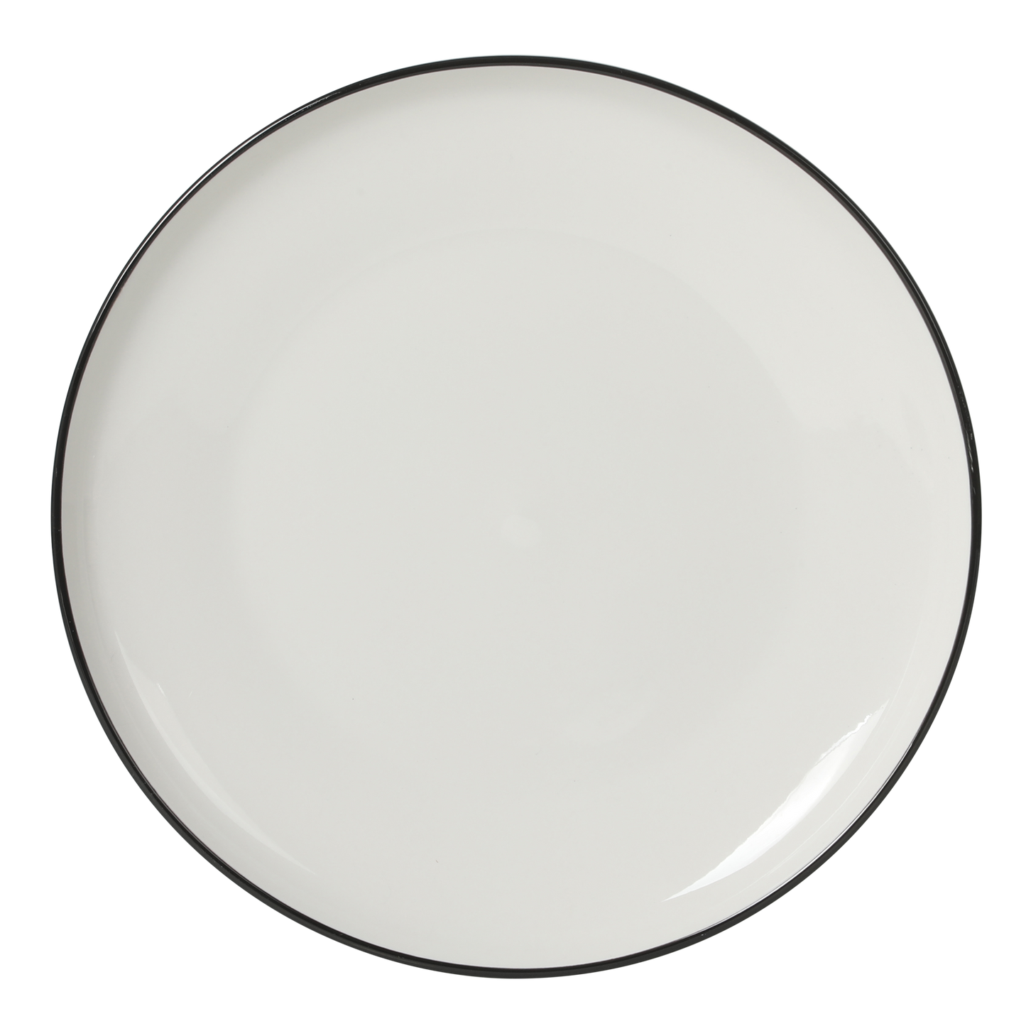 Gibson Home Havenstone 12-Piece Porcelain Dinnerware Set – Dinner Plates, Salad Plates & Bowls, Classic White With Black Rim Everyday Dish Set for Home, Kitchen, Microwave & Dishwasher Safe