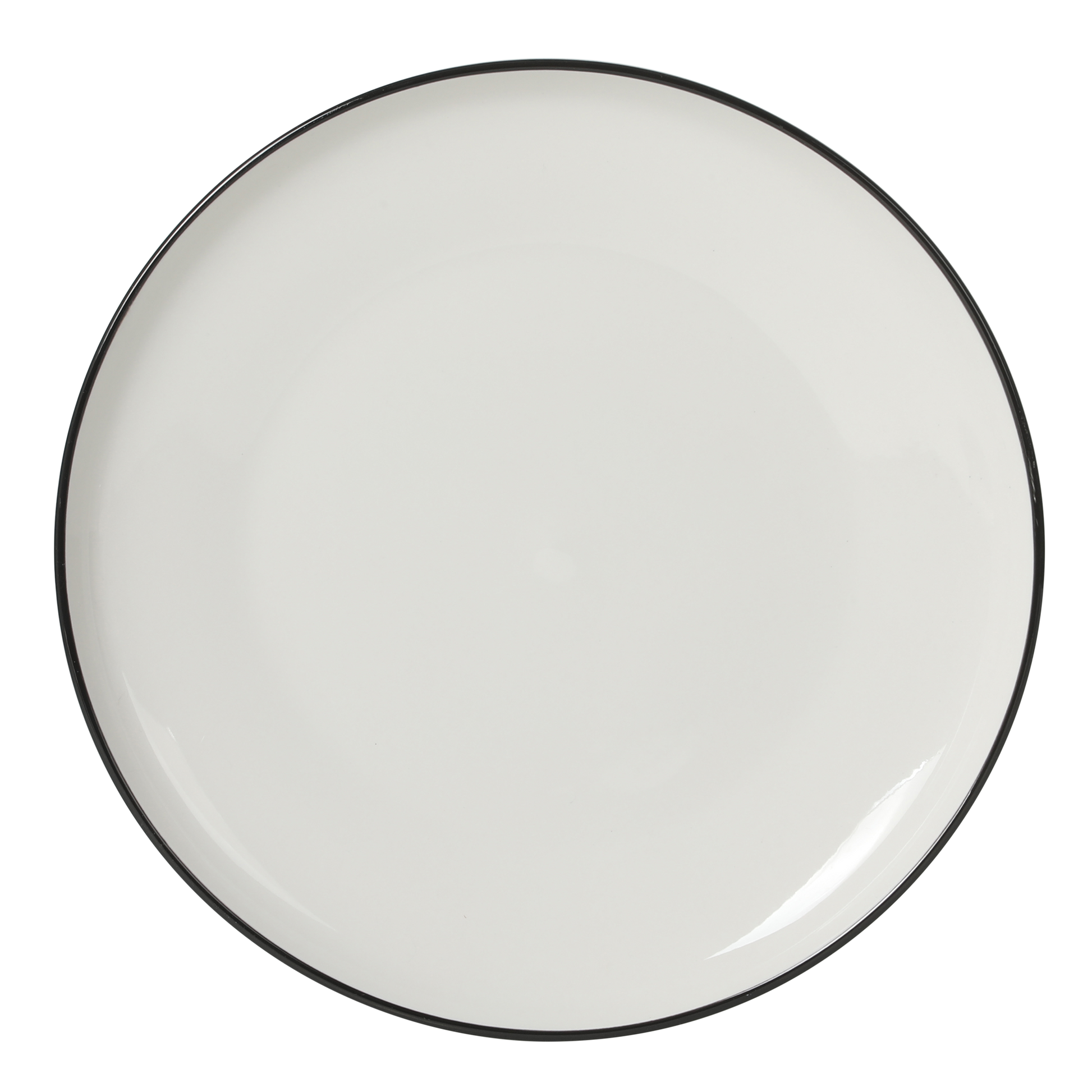 Gibson Home Havenstone 12-Piece Porcelain Dinnerware Set – Dinner Plates, Salad Plates & Bowls, Classic White With Black Rim Everyday Dish Set for Home, Kitchen, Microwave & Dishwasher Safe
