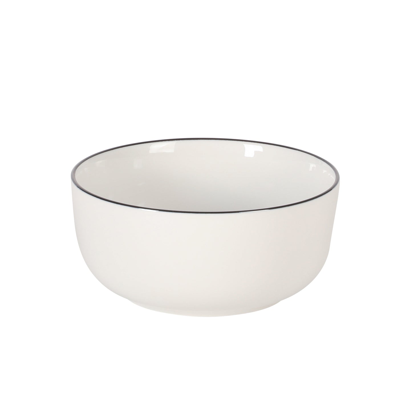 Gibson Home Oslo 12-Piece Porcelain Dinnerware Set – Dinner Plates, Salad Plates & Bowls, Classic White With Black Rim Everyday Dish Set for Home, Kitchen, Microwave & Dishwasher Safe