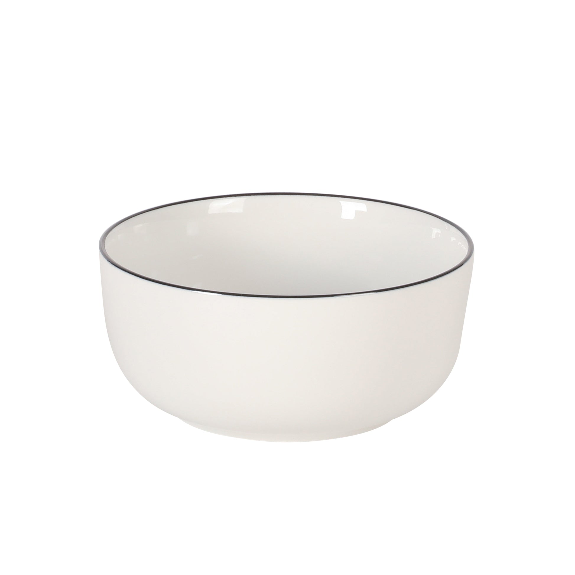 Gibson Home Oslo 12-Piece Porcelain Dinnerware Set – Dinner Plates, Salad Plates & Bowls, Classic White With Black Rim Everyday Dish Set for Home, Kitchen, Microwave & Dishwasher Safe