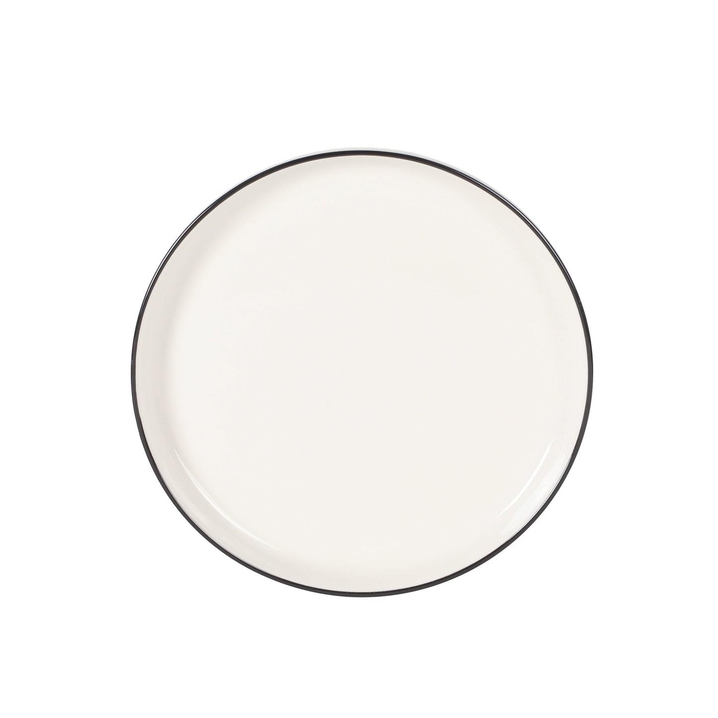 Gibson Home Oslo 12-Piece Porcelain Dinnerware Set – Dinner Plates, Salad Plates & Bowls, Classic White With Black Rim Everyday Dish Set for Home, Kitchen, Microwave & Dishwasher Safe