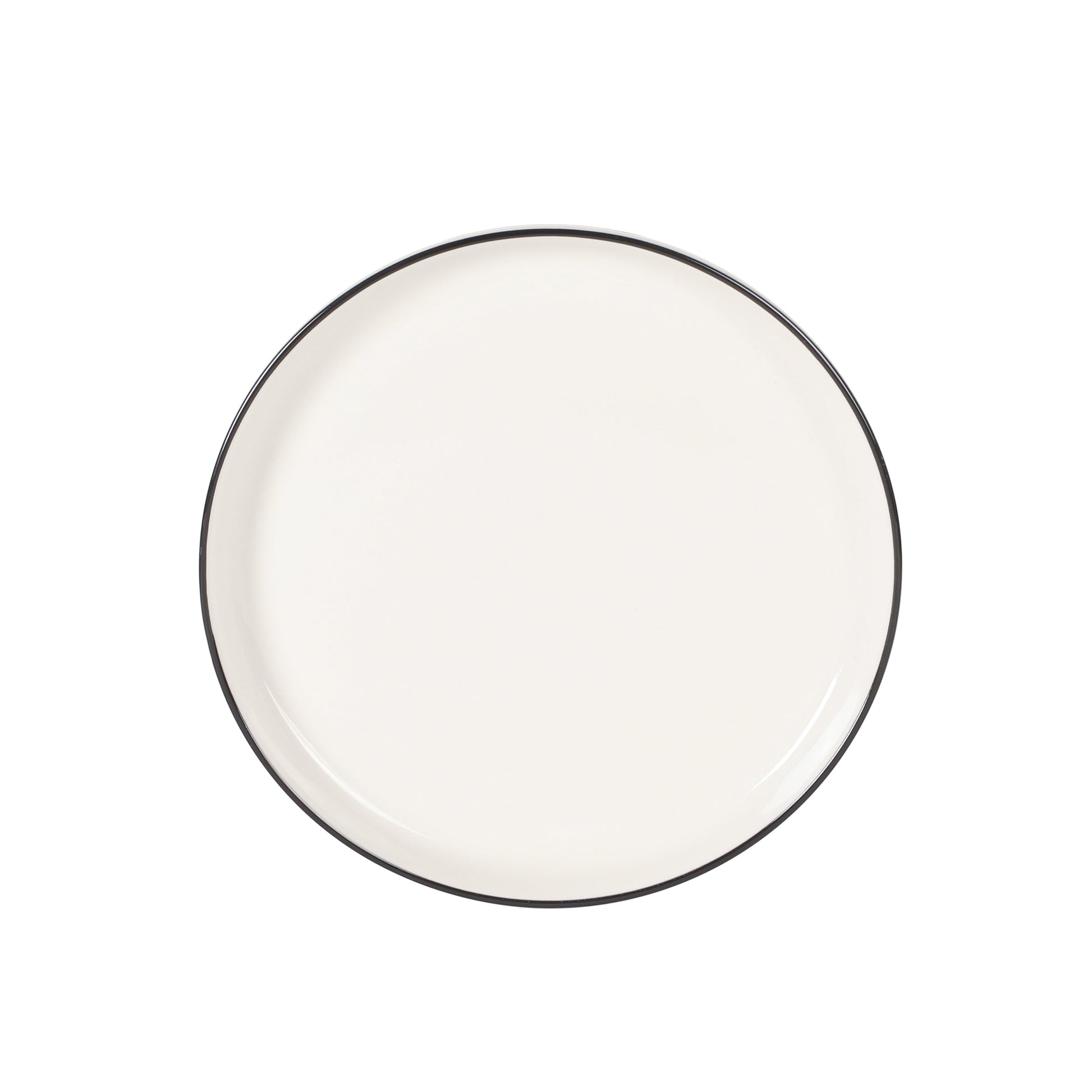 Gibson Home Oslo 12-Piece Porcelain Dinnerware Set – Dinner Plates, Salad Plates & Bowls, Classic White With Black Rim Everyday Dish Set for Home, Kitchen, Microwave & Dishwasher Safe