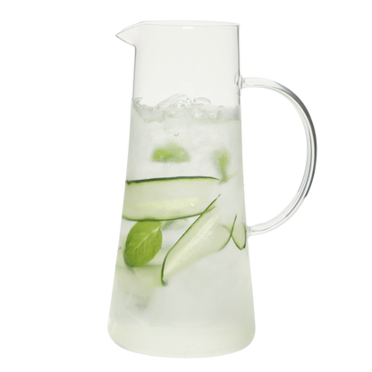 Gibson Home Boozy Brunch 7 Piece Glass Pitcher & Tumbler Set – 1.5L Pitcher with Six 13–14oz Tumblers, Everyday Beverage & Entertaining Drinkware Set, Dishwasher Safe