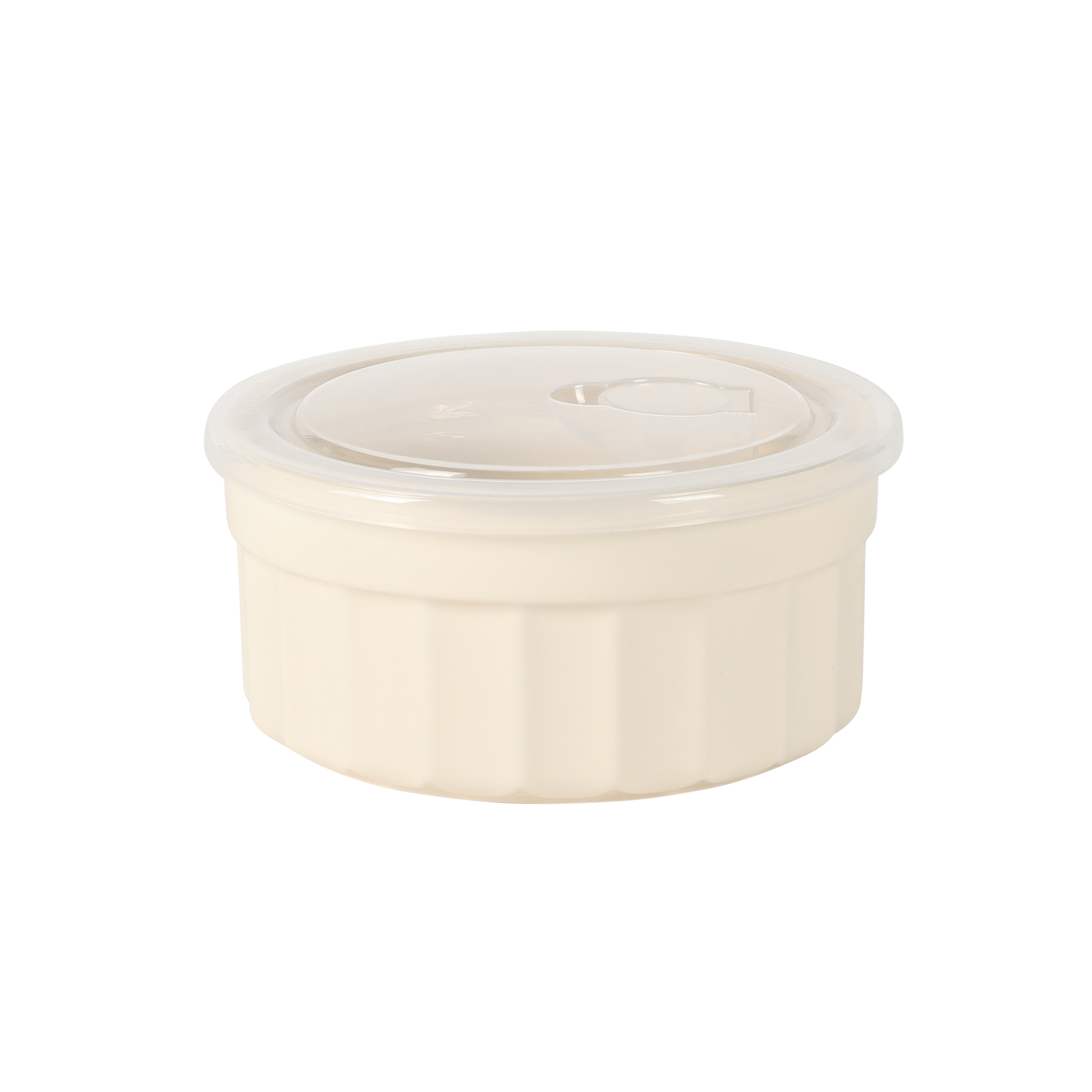 Martha Stewart Broadbrook 6 Piece Stoneware Meal Prep Container Set with Lids, Rectangular/Round Food Storage & Bakeware, Cream, Oven, Microwave & Dishwasher Safe
