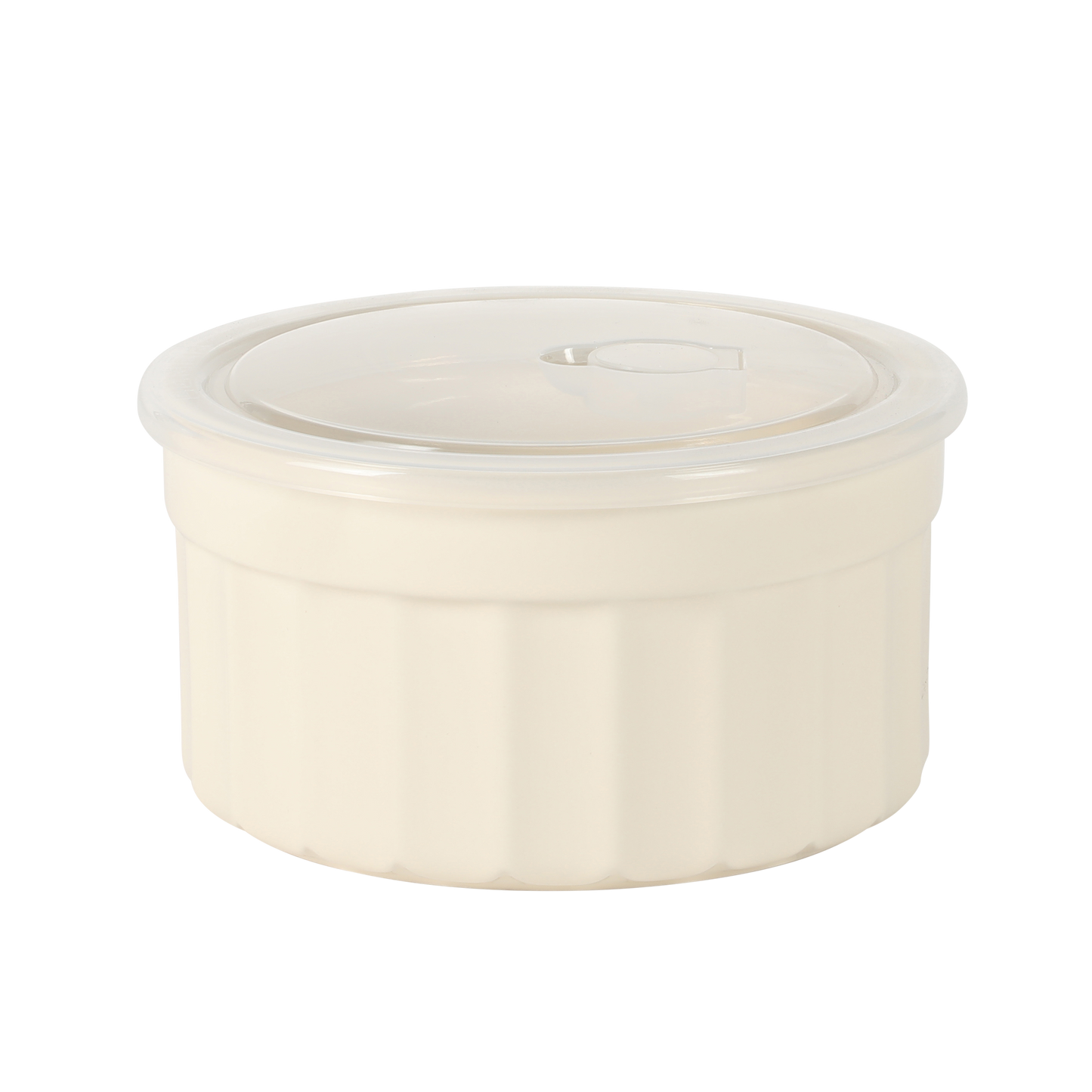 Martha Stewart Broadbrook 6 Piece Stoneware Meal Prep Container Set with Lids, Rectangular/Round Food Storage & Bakeware, Cream, Oven, Microwave & Dishwasher Safe