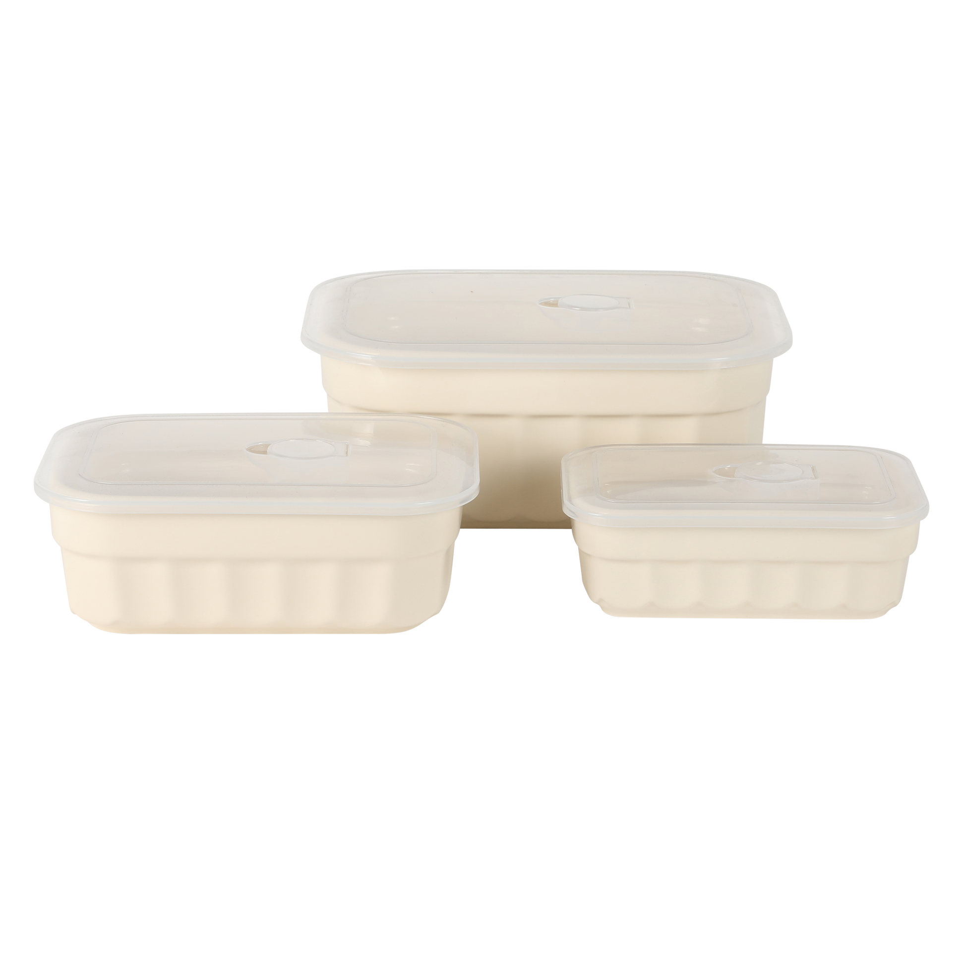 Martha Stewart Broadbrook 6 Piece Stoneware Meal Prep Container Set with Lids, Rectangular/Round Food Storage & Bakeware, Cream, Oven, Microwave & Dishwasher Safe
