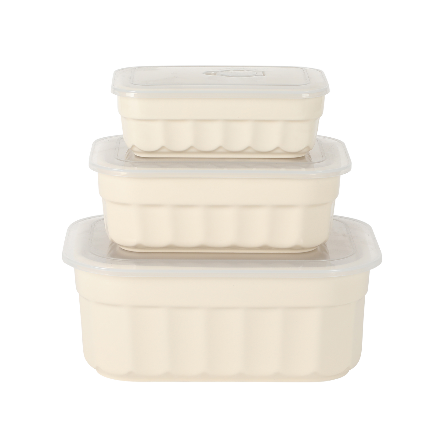 Martha Stewart Broadbrook 6 Piece Stoneware Meal Prep Container Set with Lids, Rectangular/Round Food Storage & Bakeware, Cream, Oven, Microwave & Dishwasher Safe