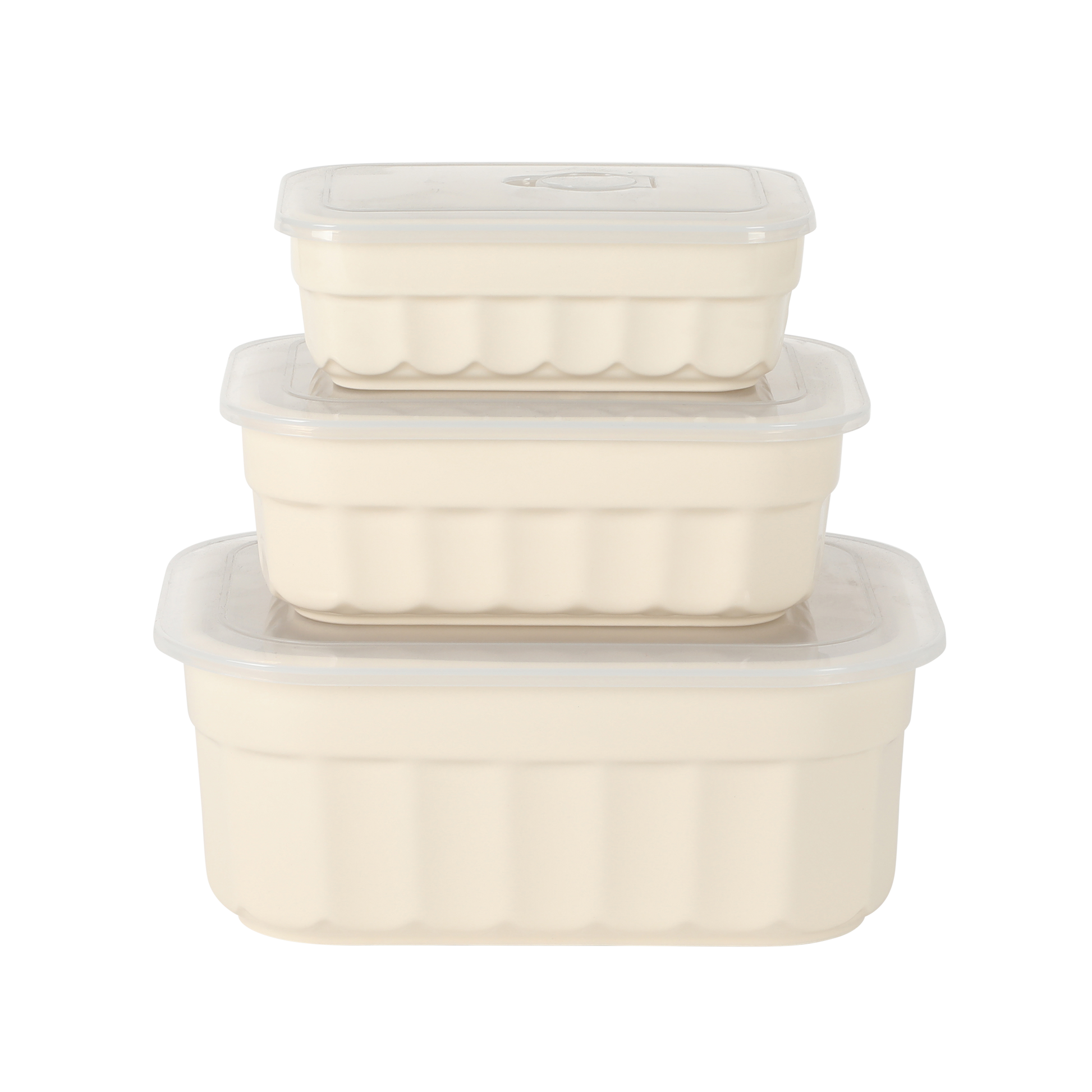 Martha Stewart Broadbrook 6 Piece Stoneware Meal Prep Container Set with Lids, Rectangular/Round Food Storage & Bakeware, Cream, Oven, Microwave & Dishwasher Safe