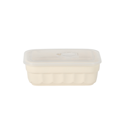 Martha Stewart Broadbrook 6 Piece Stoneware Meal Prep Container Set with Lids, Rectangular/Round Food Storage & Bakeware, Cream, Oven, Microwave & Dishwasher Safe