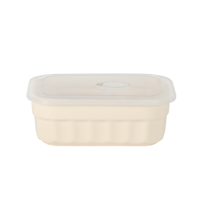 Martha Stewart Broadbrook 6 Piece Stoneware Meal Prep Container Set with Lids, Rectangular/Round Food Storage & Bakeware, Cream, Oven, Microwave & Dishwasher Safe