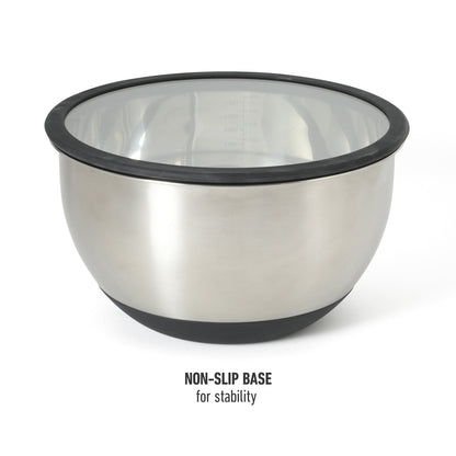 Calphalon Orbit 3 Piece Mixing Bowl Set W/ Glass Lids and Silicone Nonslip Base