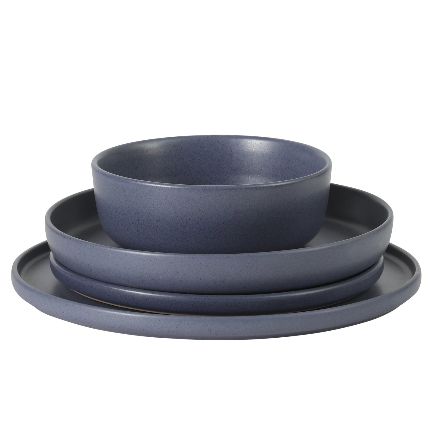 Gibson Elite Bayou Moon Plates and Bowls Sets, 16-Piece Matte Stoneware Dinnerware Sets, Solid Color Reactive Glaze Dish Set, Service for 4