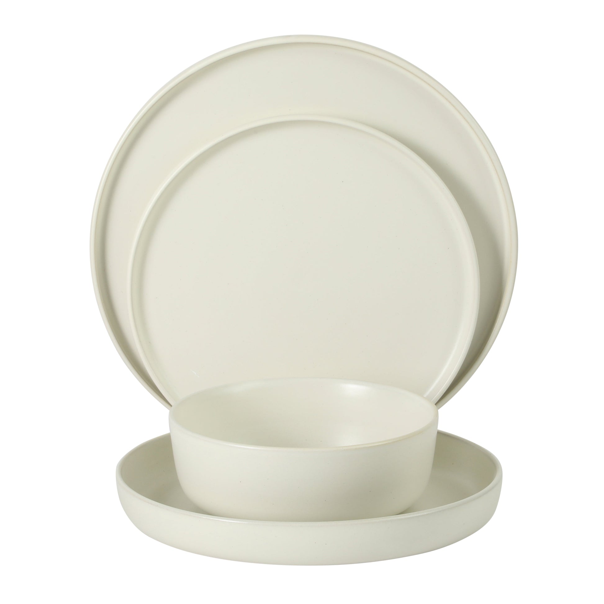 Gibson Elite Bayou Moon Plates and Bowls Sets, 16-Piece Matte Stoneware Dinnerware Sets, Solid Color Reactive Glaze Dish Set, Service for 4