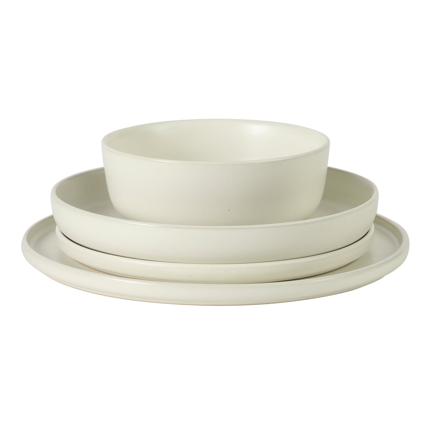 Gibson Elite Bayou Moon Plates and Bowls Sets, 16-Piece Matte Stoneware Dinnerware Sets, Solid Color Reactive Glaze Dish Set, Service for 4