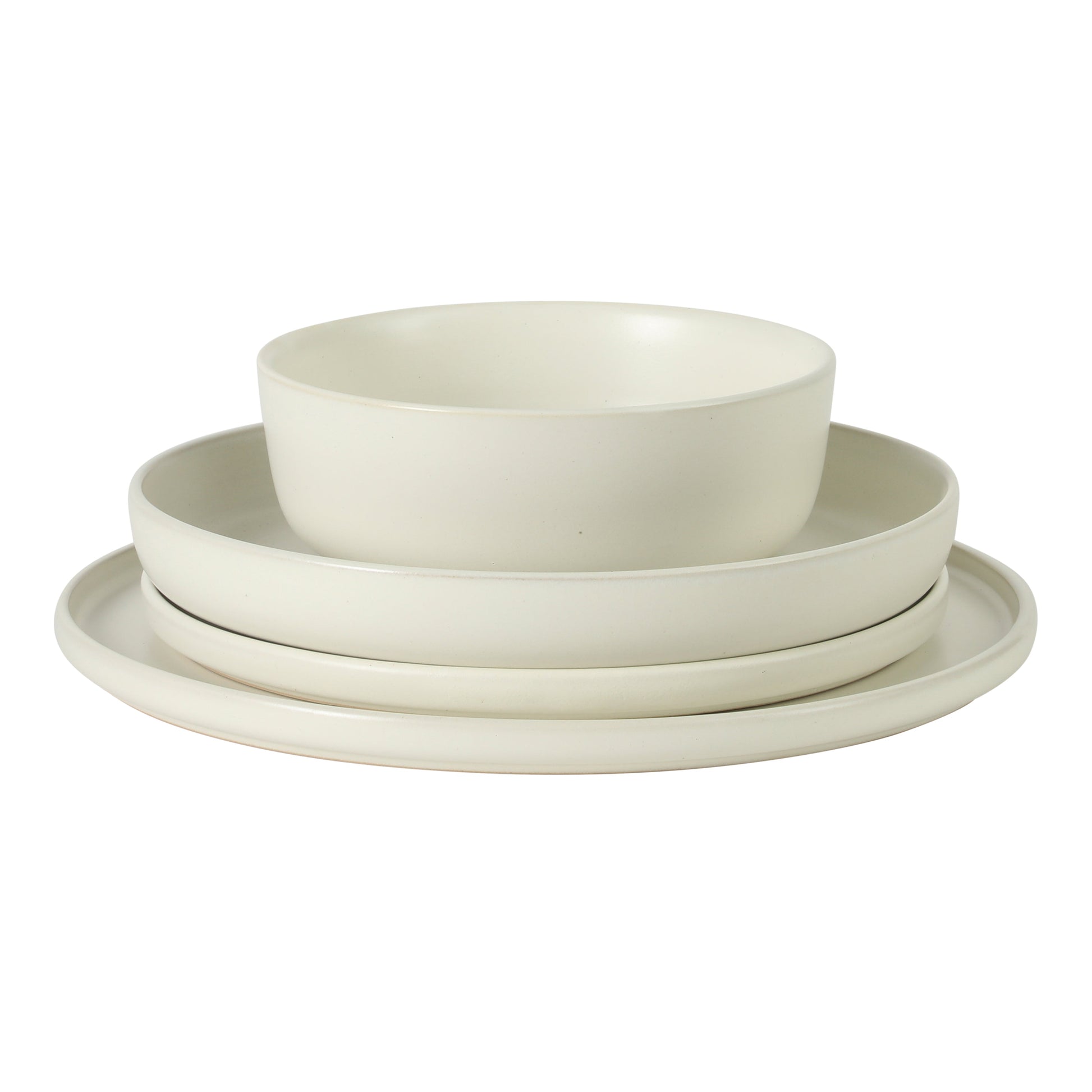 Gibson Elite Bayou Moon Plates and Bowls Sets, 16-Piece Matte Stoneware Dinnerware Sets, Solid Color Reactive Glaze Dish Set, Service for 4