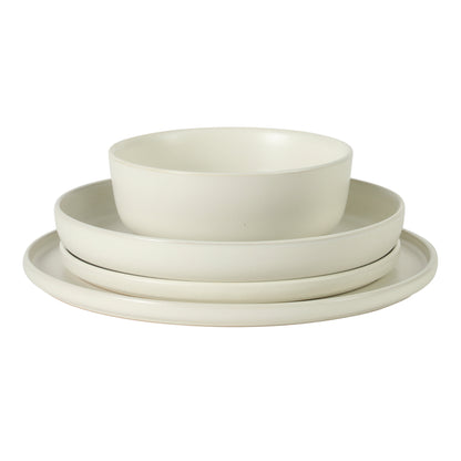 Gibson Elite Bayou Moon Plates and Bowls Sets, 16-Piece Matte Stoneware Dinnerware Sets, Solid Color Reactive Glaze Dish Set, Service for 4