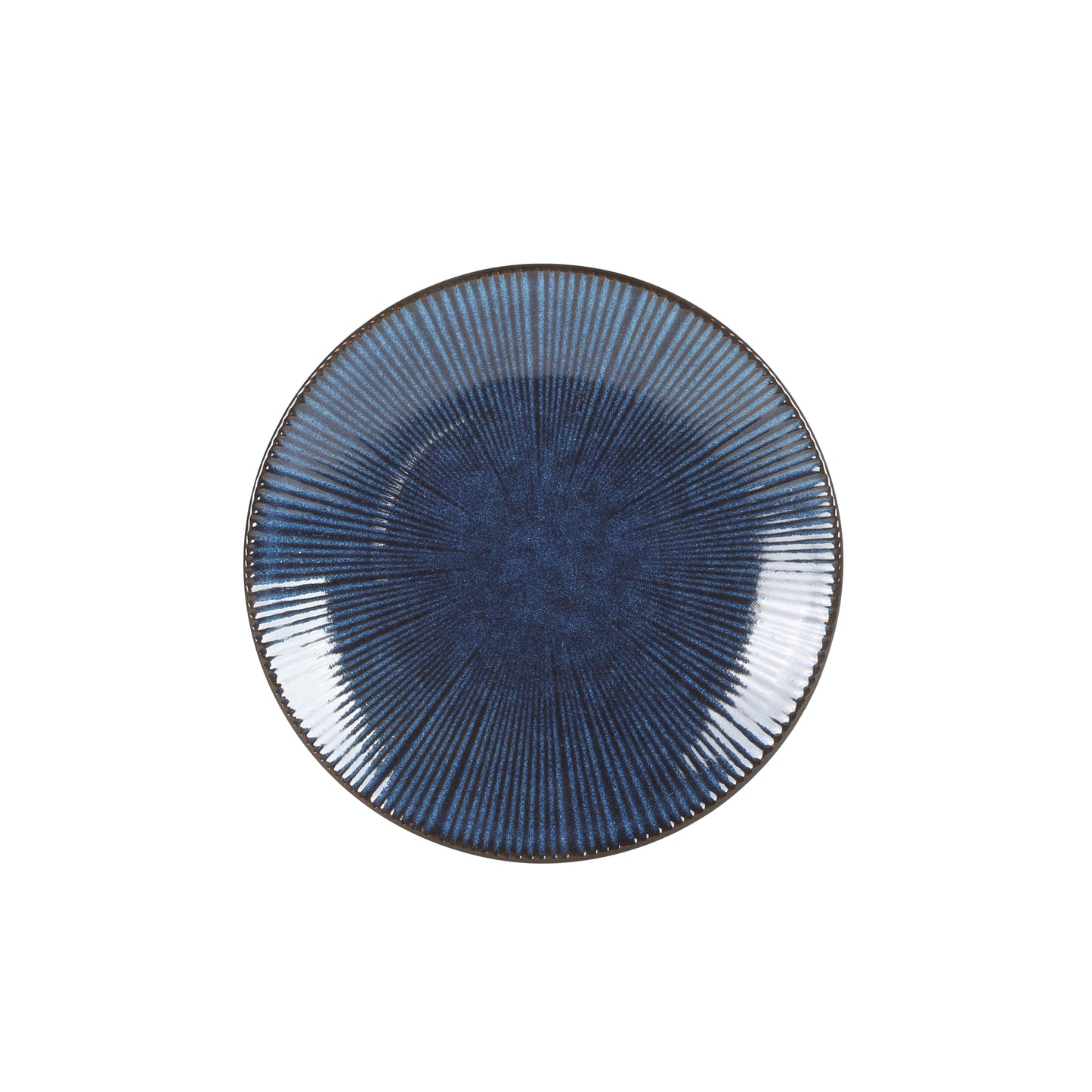 Gibson Elite Midnight Luna Plates and Bowls Sets, 12-Piece Stoneware Dinnerware Sets, Reactive Glaze Dish Set - Blue