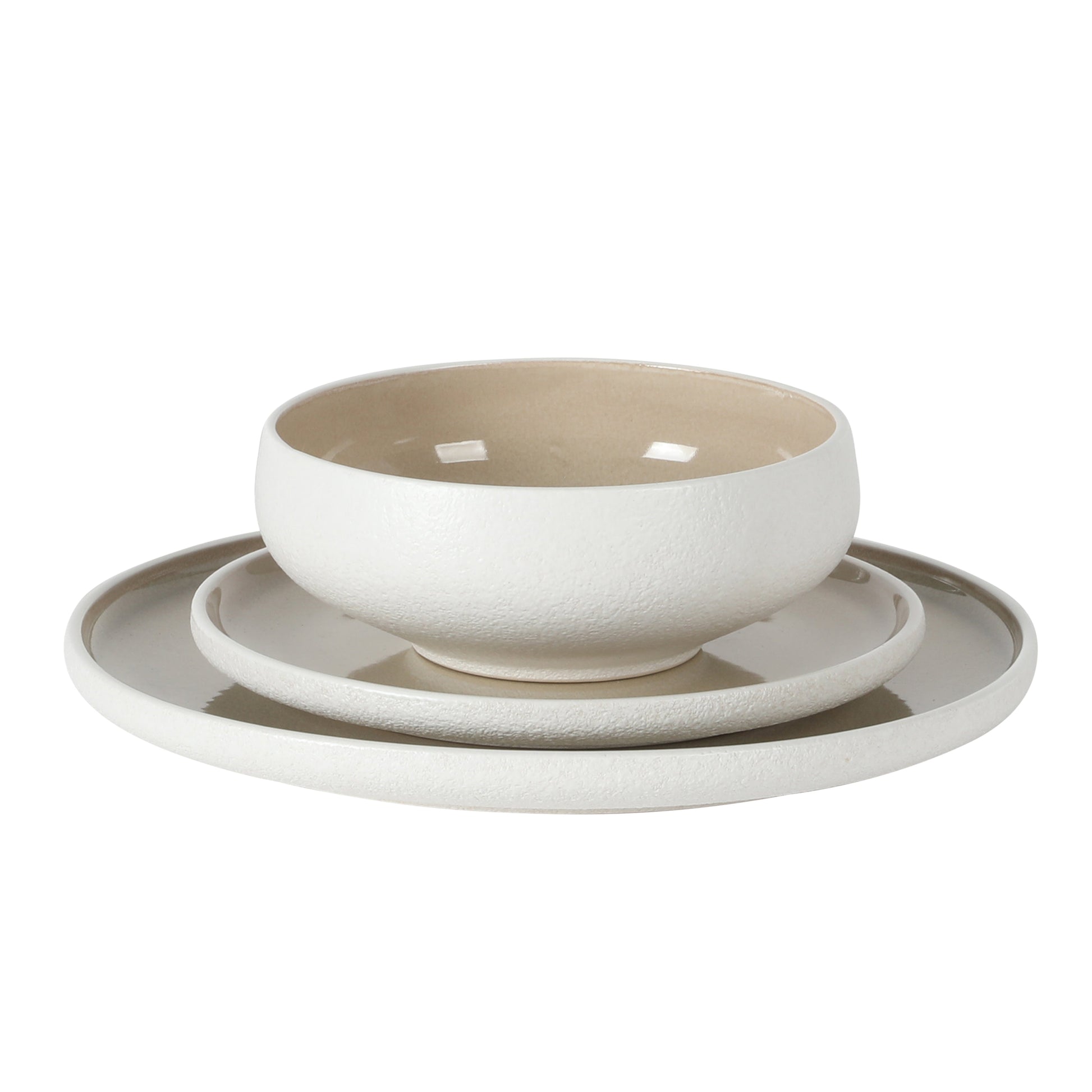 Gibson Elite Pacifco Beach Plates and Bowls Sets, 12-Piece Stoneware Dinnerware Sets, Reactive Glaze Dish Set, Service for 4