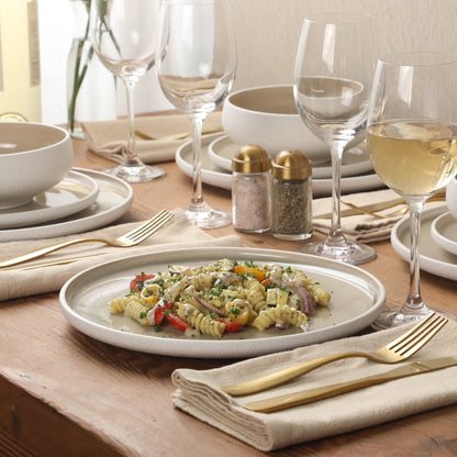 Gibson Elite Pacifco Beach Plates and Bowls Sets, 12-Piece Stoneware Dinnerware Sets, Reactive Glaze Dish Set, Service for 4