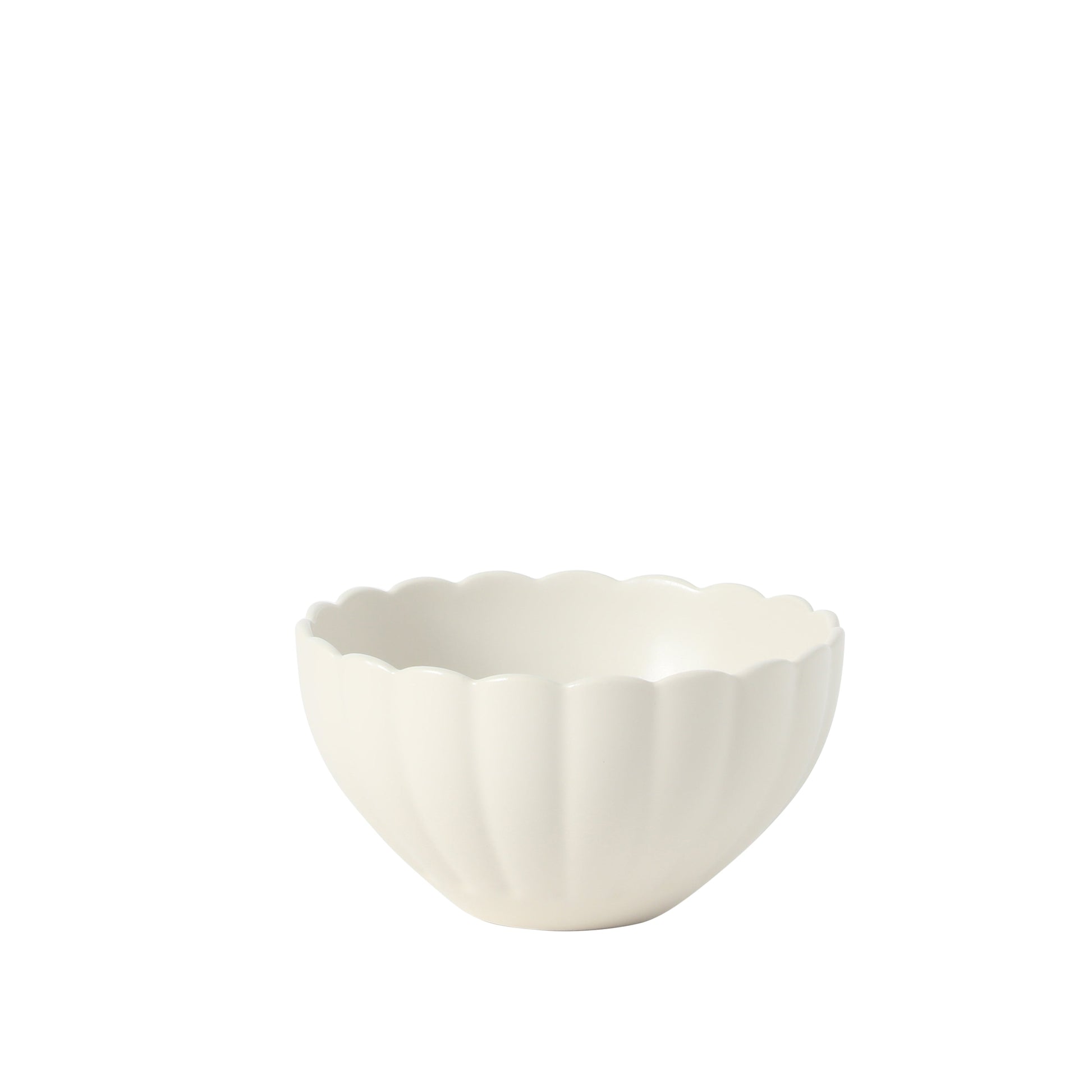 Gibson Elite Bistro Fleur Stoneware Cereal Bowls Set of 4, 5.5-Inch Scalloped Bowls, Fluted Kitchen Bowls for Cereal, Soup, Salad