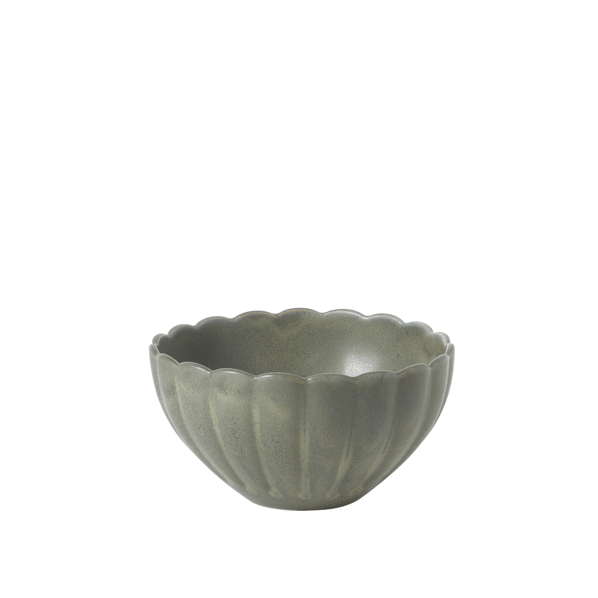 Gibson Elite Bistro Fleur Stoneware Cereal Bowls Set of 4, 5.5-Inch Scalloped Bowls, Fluted Kitchen Bowls for Cereal, Soup, Salad