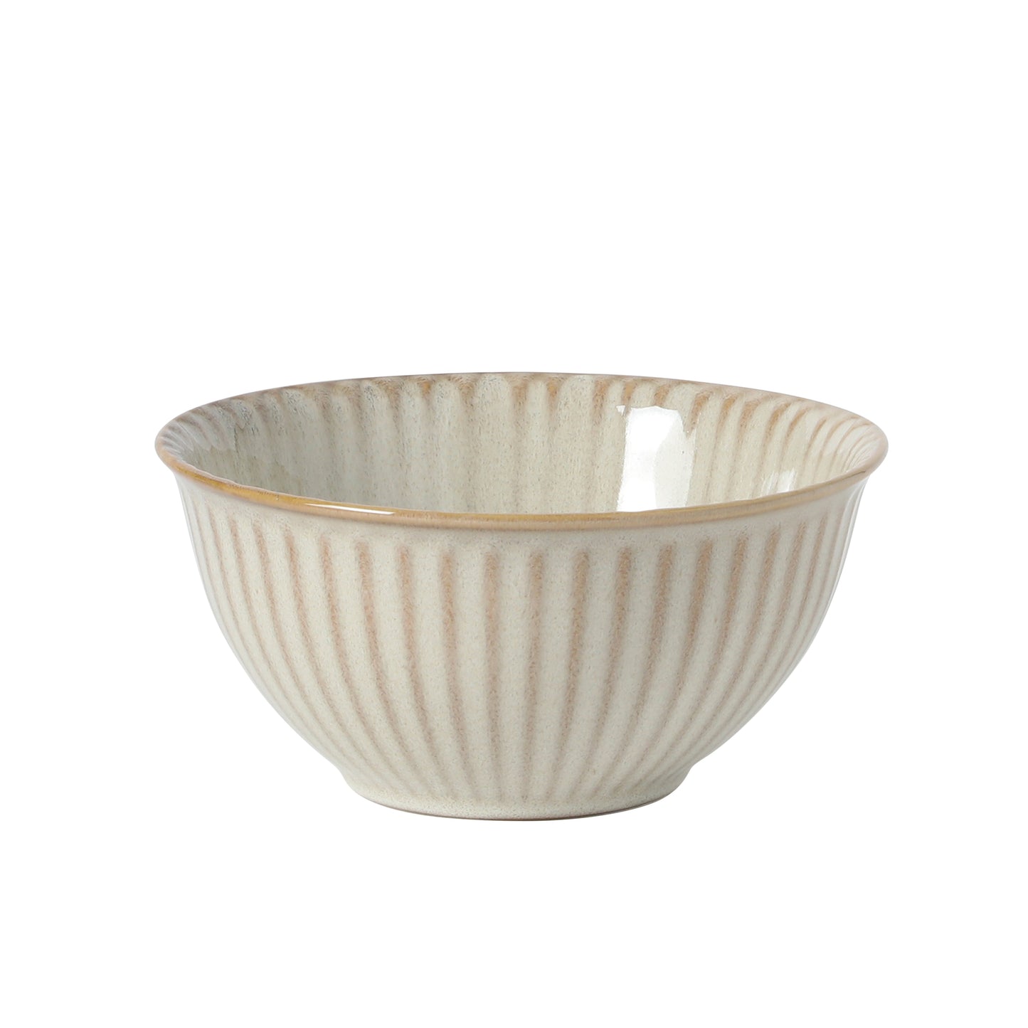 Gibson Elite Cereal Bowls Set of 4, 6-Inch Stoneware Soup Bowls,  Reactive Glaze Ribbed Bowl Set