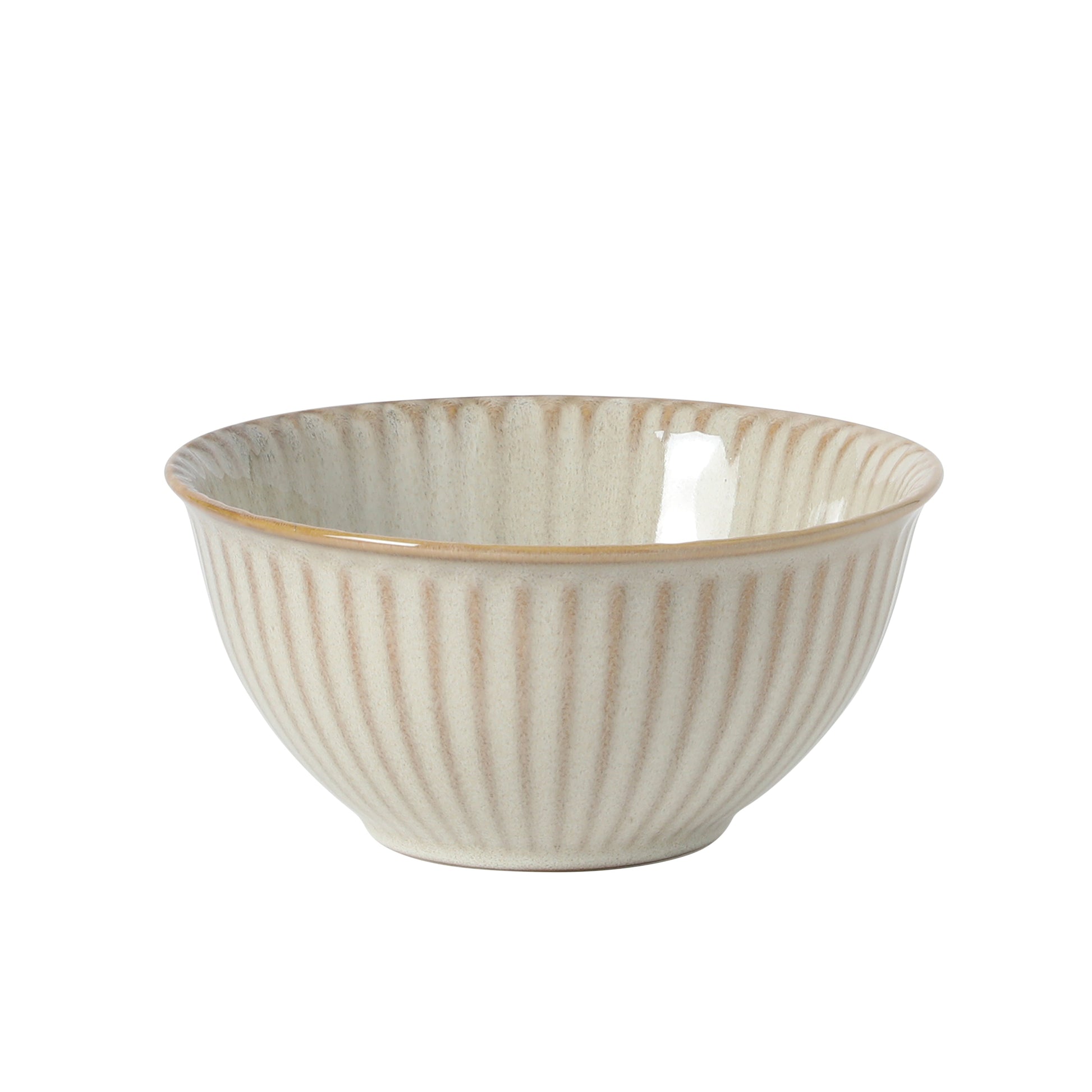 Gibson Elite Cereal Bowls Set of 4, 6-Inch Stoneware Soup Bowls,  Reactive Glaze Ribbed Bowl Set