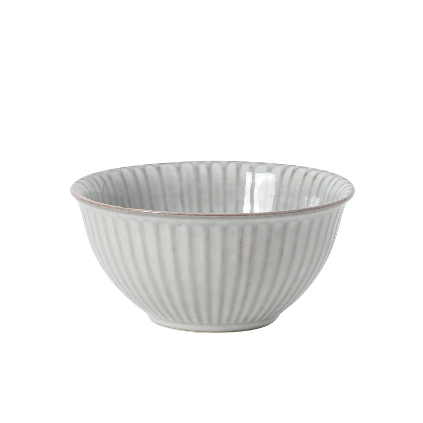 Gibson Elite Cereal Bowls Set of 4, 6-Inch Stoneware Soup Bowls,  Reactive Glaze Ribbed Bowl Set