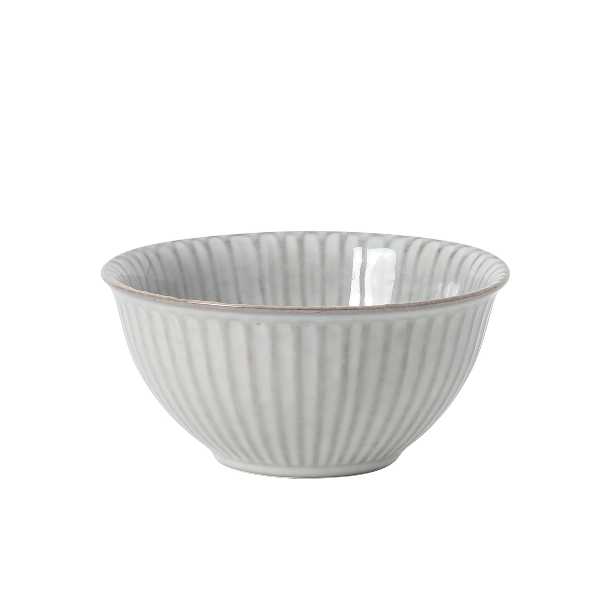 Gibson Elite Cereal Bowls Set of 4, 6-Inch Stoneware Soup Bowls,  Reactive Glaze Ribbed Bowl Set