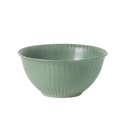 Gibson Elite Cereal Bowls Set of 4, 6-Inch Stoneware Soup Bowls,  Reactive Glaze Ribbed Bowl Set