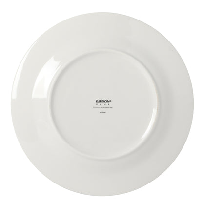 Gibson Home Great Essentials 6-Piece Dinner Plate Set, 10.5 Inch Fine Ceramic Round Plates, Microwave and Dishwasher Safe, White
