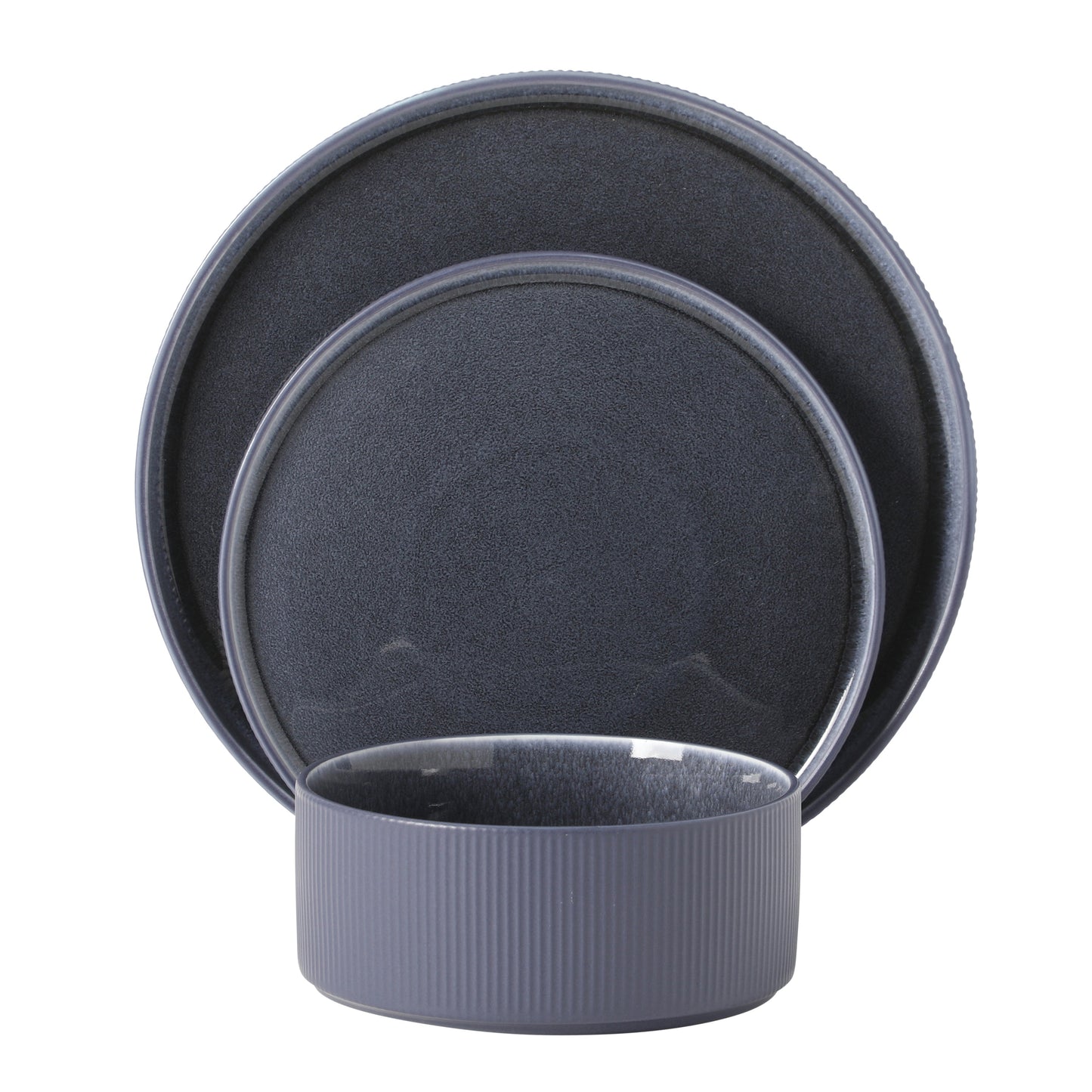 Gibson Elite Redrock Canyon 12-Piece New Bone China Dinnerware Set Service for 4, Reactive Glaze Plates and Bowls, Dishwasher Safe