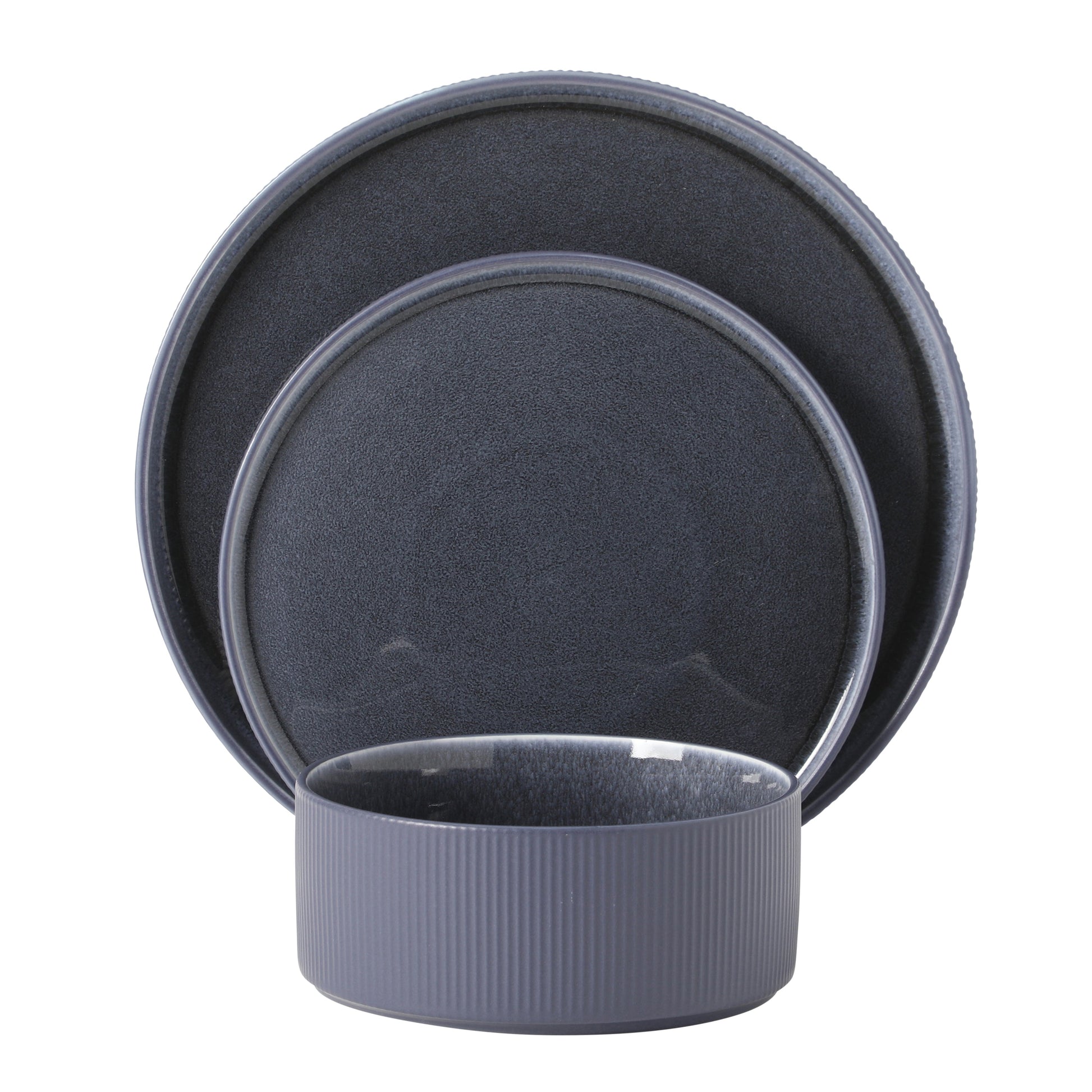 Gibson Elite Redrock Canyon 12-Piece New Bone China Dinnerware Set Service for 4, Reactive Glaze Plates and Bowls, Dishwasher Safe