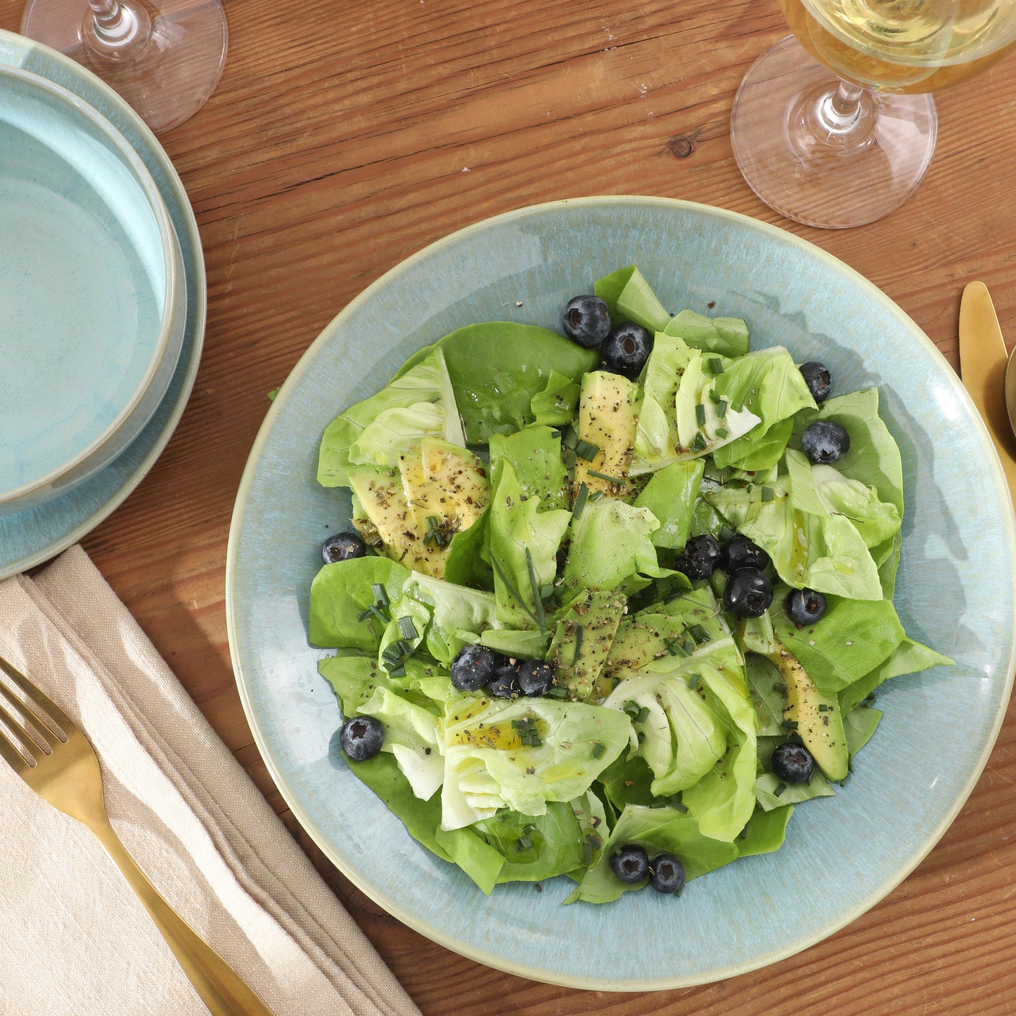 Gibson Elite Pine Coast Plates and Bowls Sets, 12-Piece Stoneware Dinnerware Sets, Reactive Glaze Dish Set