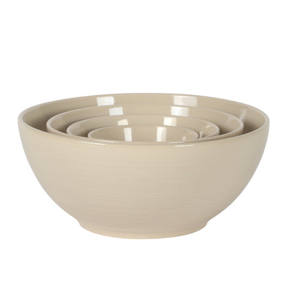 Gibson Elite Maple Grove 4-Piece Stoneware Nesting Bowl Set, Reactive Glaze Mixing and Serving Bowls, Dishwasher Safe