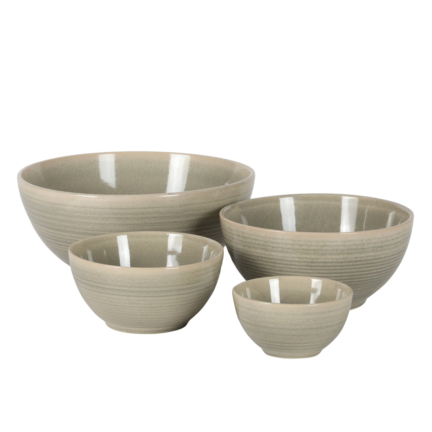 Gibson Elite Maple Grove 4-Piece Stoneware Nesting Bowl Set, Reactive Glaze Mixing and Serving Bowls, Dishwasher Safe