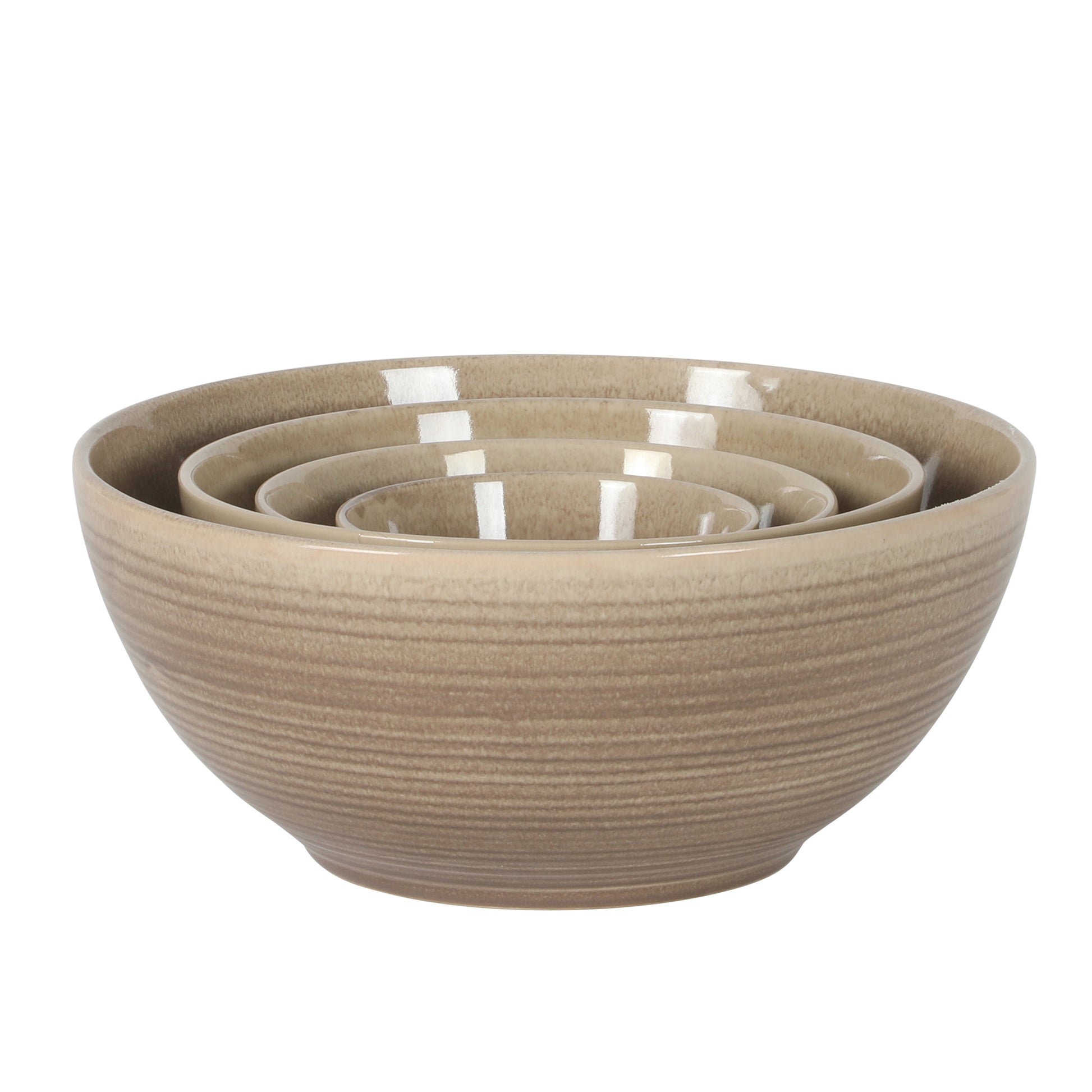 Gibson Elite Maple Grove 4-Piece Stoneware Nesting Bowl Set, Reactive Glaze Mixing and Serving Bowls, Dishwasher Safe