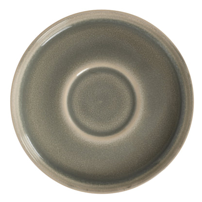 Gibson Elite Sunrise Hills 9-Piece Stackable Stoneware Cup and Saucer Set with Metal Rack, 6 oz, Service for 4, Dishwasher Safe