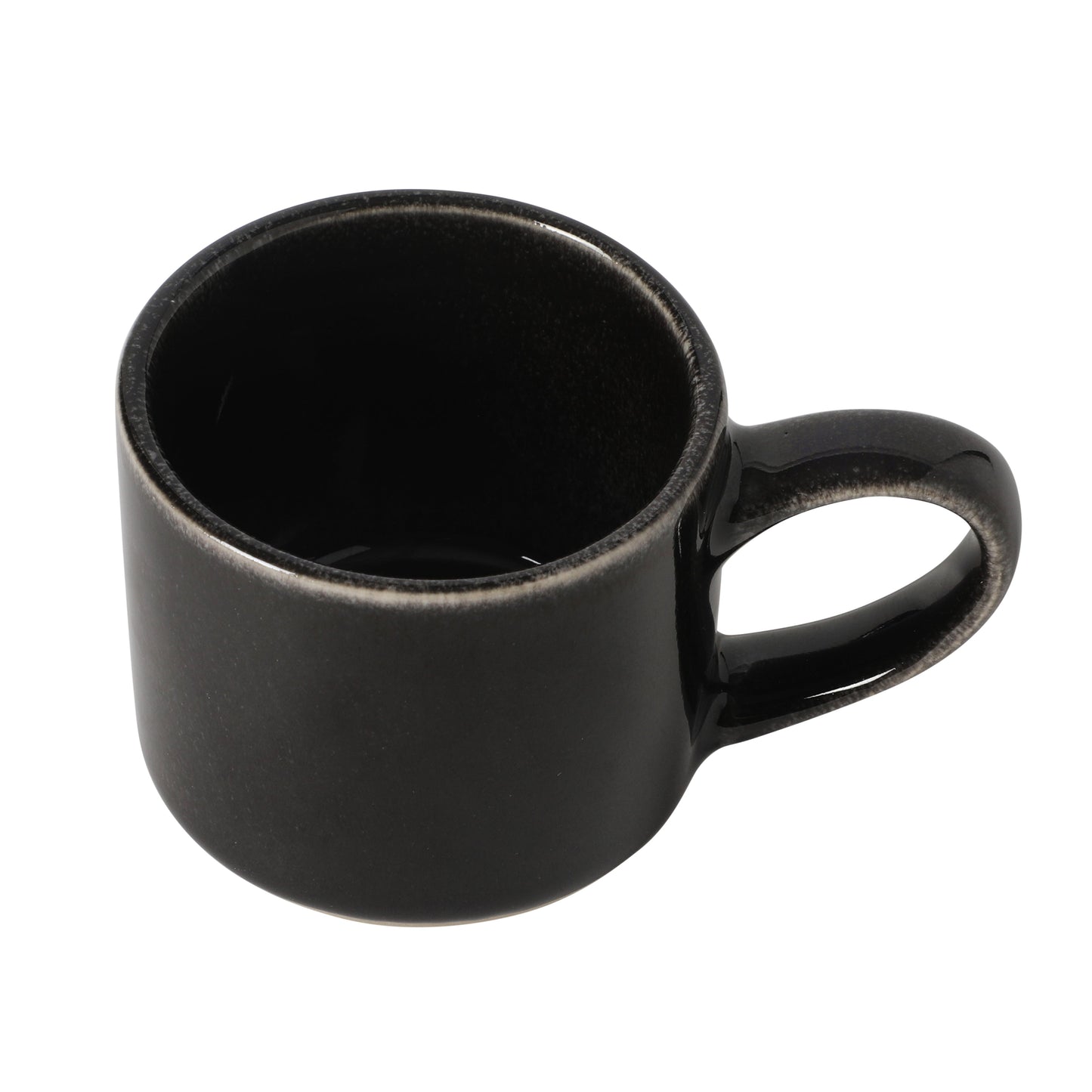 Mr. Coffee Whims Espresso Cups Set of 6, 3.7 oz Stoneware Demitasse Espresso Shot Cups with Handles, Stackable Reactive Glaze Ceramic Coffee Cups