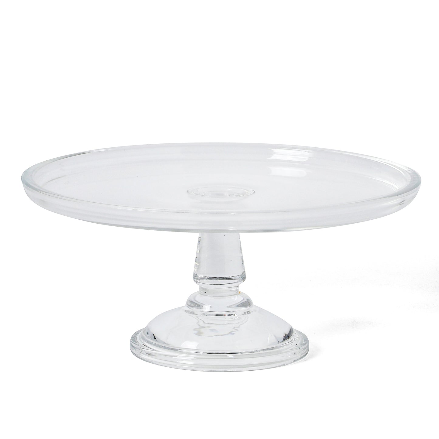 Martha Stewart Watercrest Glass Cake Stand with Dome, 10.2 Inch Clear Footed Pedestal Cake Stand with Glass Lid Cover, Handmade Glassware