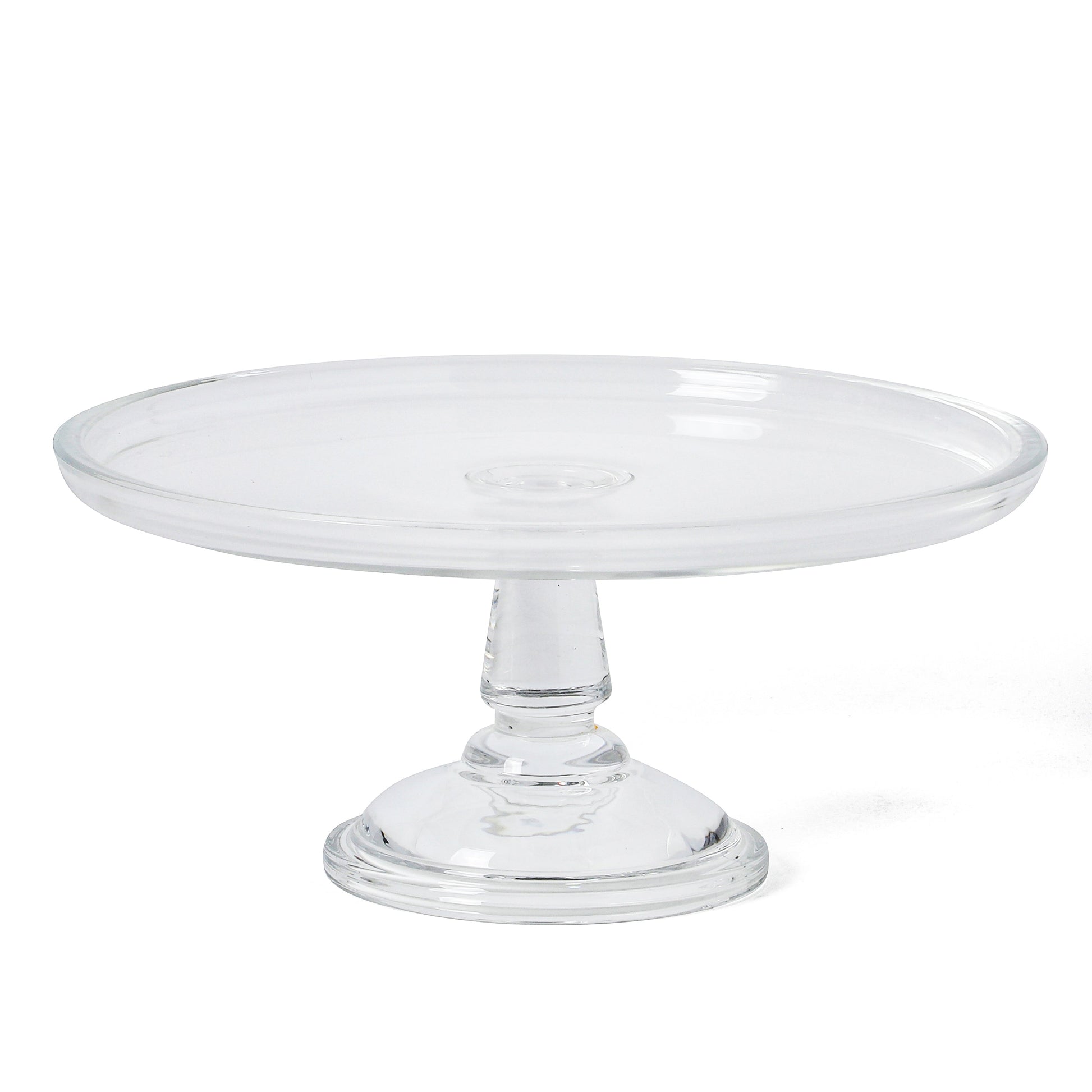 Martha Stewart Watercrest Glass Cake Stand with Dome, 10.2 Inch Clear Footed Pedestal Cake Stand with Glass Lid Cover, Handmade Glassware
