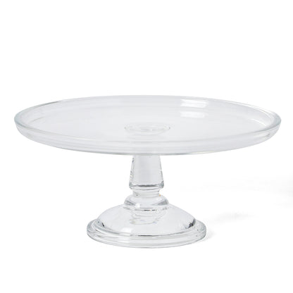 Martha Stewart Watercrest Glass Cake Stand with Dome, 10.2 Inch Clear Footed Pedestal Cake Stand with Glass Lid Cover, Handmade Glassware